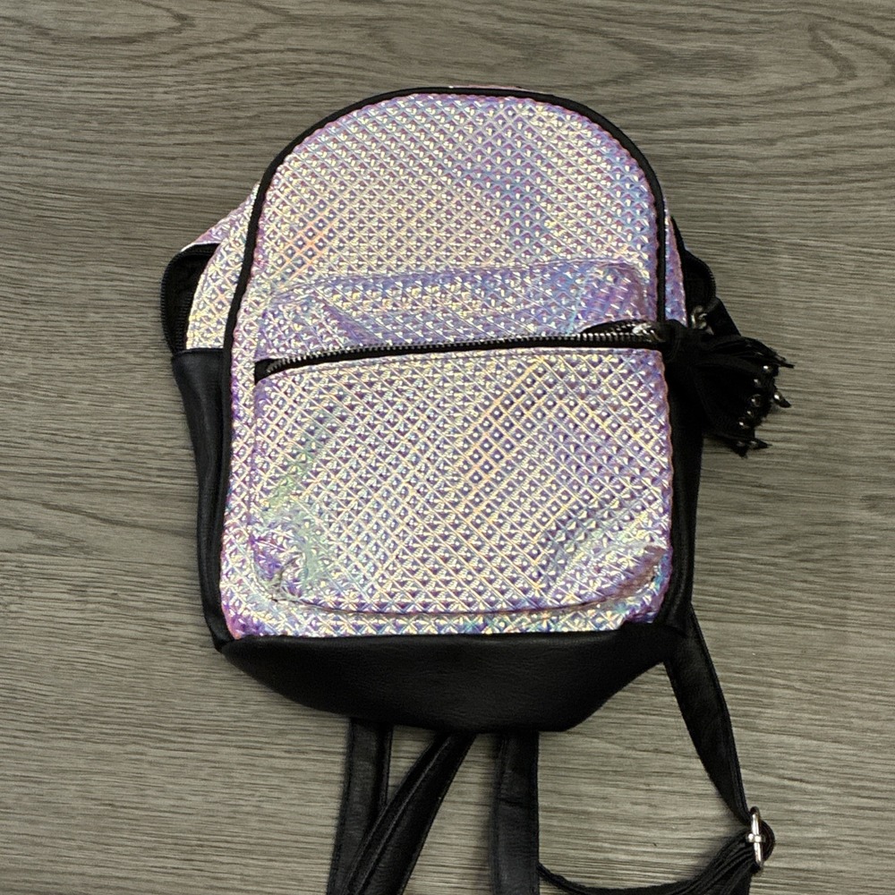 Zumiez Fun Iridescent Small Backpack, Pre-Owned, Adjustable Straps, Girls/Adults